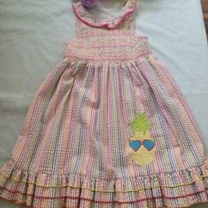 Colorful Striped Dress with Pineapple Patch